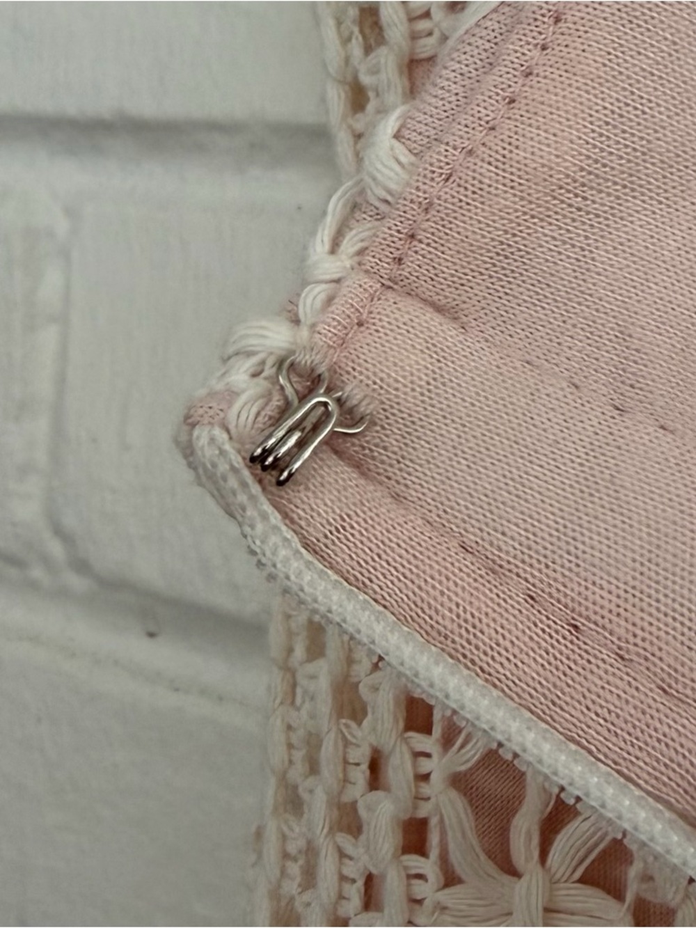 Free People Cream & Blush Honeycomb Crochet Midi Skirt, SZ 10 - Picture 8 of 9